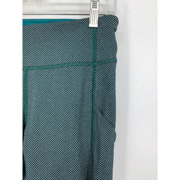 Lululemon Speed Tight IV Womens 8 Giant Herringbone Black Heathered Forage Teal - Picture 2 of 4